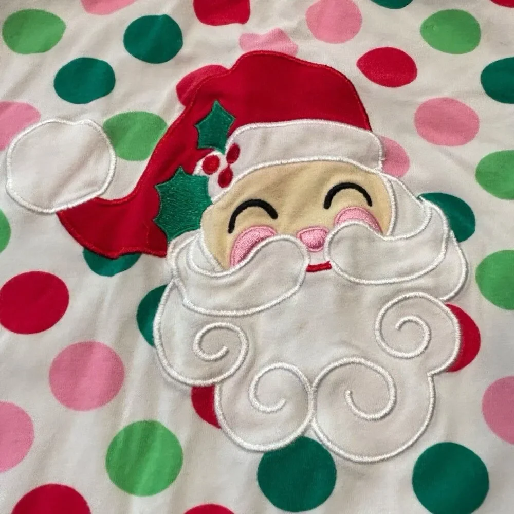 Classic Whimsy Santa Pajama Top Toddler 3T Christmas Polka Dot Sleep Shirt